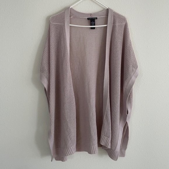 Chelsea & Theodore Open Knit Wool Blend Poncho - Picture 3 of 11